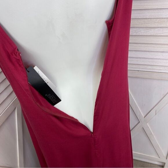 Zanzea Maxi Slip Dress Maroon Red 12 Sleeveless - Picture 9 of 14